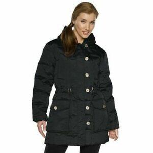Isaac Mizrahi Live! Zip Front Quilted Parka Large
